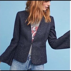 Anthropologie wool pinstripe blazer
